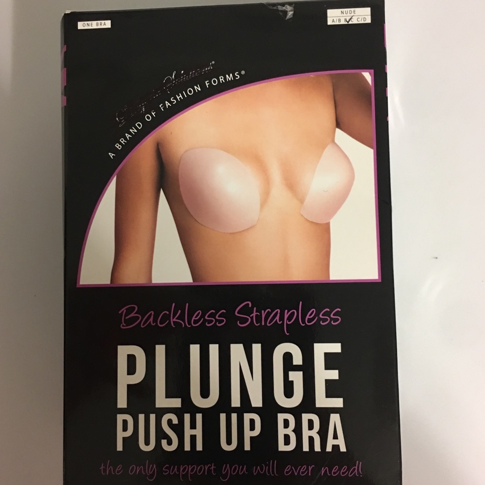 Plunge Bra Sz B C Push Up Backless Strapless J3